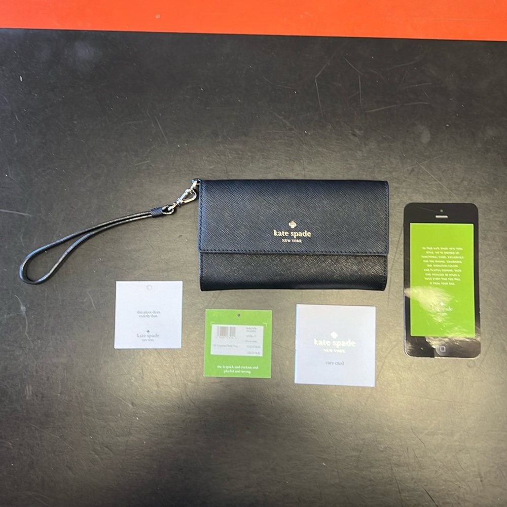 kate spade Black Leather Wristlet